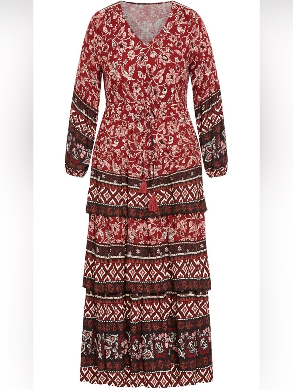 Aveology Women's Faye Tiered Maxi Dress